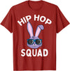 Hip Hop Squad Funny Happy Easter Bunny Rabbit Children Boys T-Shirt in Cranberry Red