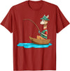 SubliminalFantasy Co. Llama Fishing Llama Fisherman Boat Fishing Lovers T-Shirt - Cranberry Red