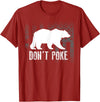 Cool Elegant Grizzly Polar Bears Design Designs Don't Poke Funny Bear | Cute Superhero Bear USA Gift T-Shirt - Cranberry Red