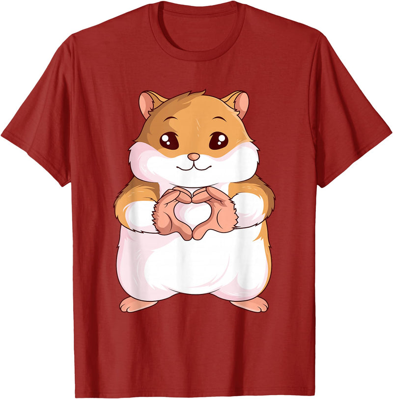 Hamster Lovers Girls Ladies T-Shirt - Cranberry Red