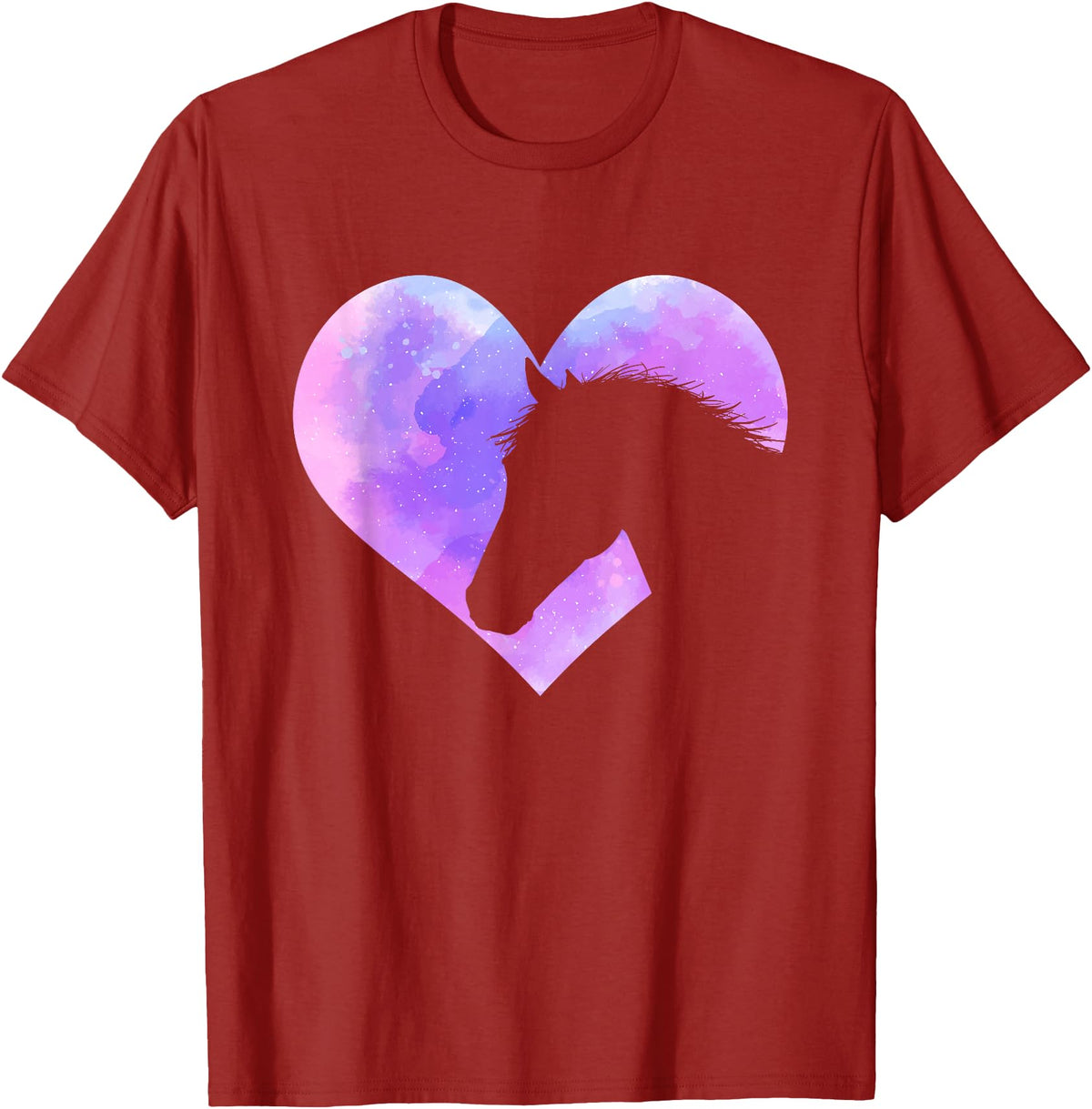 Funny Horse Shirts Horse Head Heart Shaped Design - Horseman Horseback Rider T-Shirt - Cranberry Red