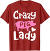 Pig Farm Store Co. Pig Crazy Pig Lady T-Shirt - Cranberry Red