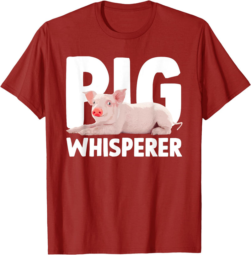 Pig Gift Pig Lover Stuff & Pig Novelty Accessories Cute Pig Whisperer Design For Men Women Farmer Pig Lovers T-Shirt - Cranberry Red