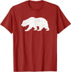 CALIFORNIA REPUBLIC GRIZZLY BEAR APPAREL California Grizzly Bear State Flag CALI Republic Silhouette T-Shirt - Cranberry Red