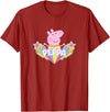 Peppa Pig Shooting Stars Cute Retro Logo T-Shirt - Cranberry Red