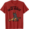 Dank and Funny Meme Beat a Dead Horse Beating a Dead Horse Meme Funny T-Shirt - Cranberry Red