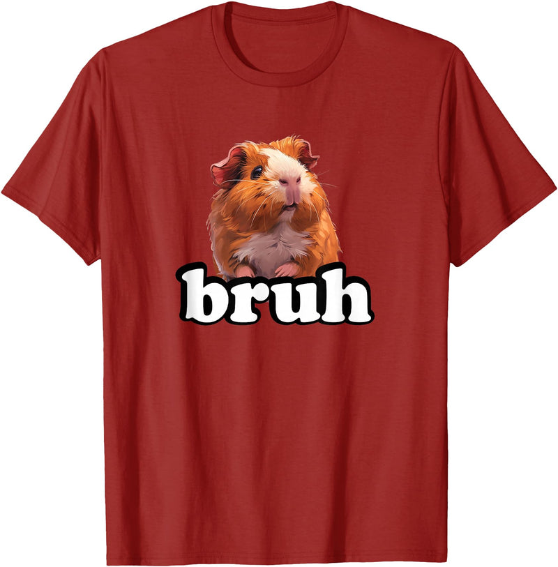 Funny Animal Cavy Mom Gifts T Shirts & Hoodies Bruh Bro Kids Boys Girls Cute Wheek Merch Guinea Pig Lover T-Shirt - Cranberry Red
