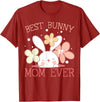 Best Bunny Mom Ever Rabbit Lover Mothers Day Mommy T-Shirt in Cranberry Red