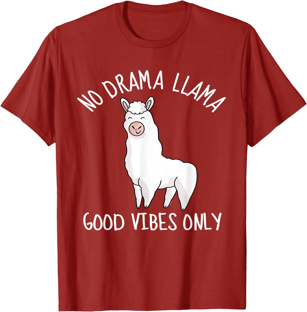 Llama Lama Llma Lamma No Drama Items Supplies Llama Love Good Vibes School Girls Kids Women Teens Gift T-Shirt - Cranberry Red