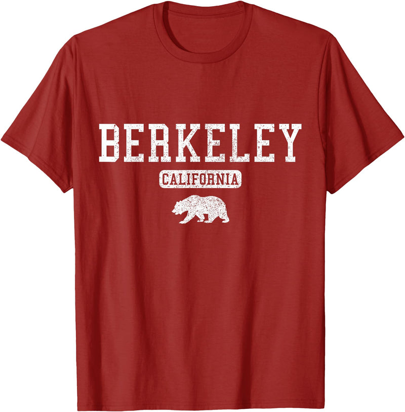 Berkeley California - Apparel & Gifts Berkeley California Bear Pride Vintage T-Shirt - Cranberry Red
