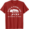 IN NATURE DESIGN CO. PEOPLE IN SLEEPING BAGS ARE BURRITOS TO BEARS T-Shirt - Cranberry Red