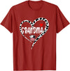 Black White Family Cow Farm Grandma Cow Print Cow Heart Pattern Farmer Cows Mother's Day T-Shirt - Cranberry Red