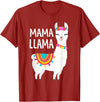 Birthday Llama Shirts Gift Mama Llama Funny Mother's Day Shirt Women Mom Birthday T-Shirt - Cranberry Red