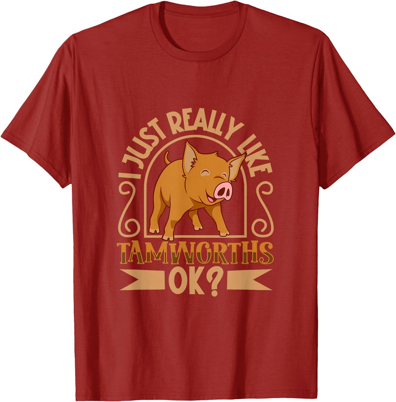 Creative Tamworth Pig Designs I Love My Tamworth Pig T-Shirt - Cranberry Red