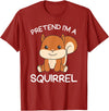 Last Minute Halloween Squirrel Tee Pretend I'm A Squirrel Halloween Costume T-Shirt - Cranberry Red