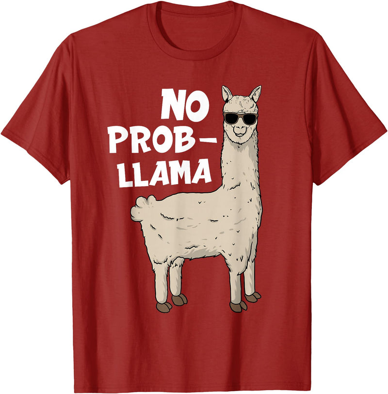 Funny Llama Gift Llama Lover Accessories & Stuff Funny Llama Design For Men Women Kids Llama Alpaca Animal T-Shirt - Cranberry Red