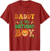 Dad Birthday Boy Family Matching Lion Daddy Of The Birthday Boy Lion Family Party Decorations T-Shirt - Cranberry Red