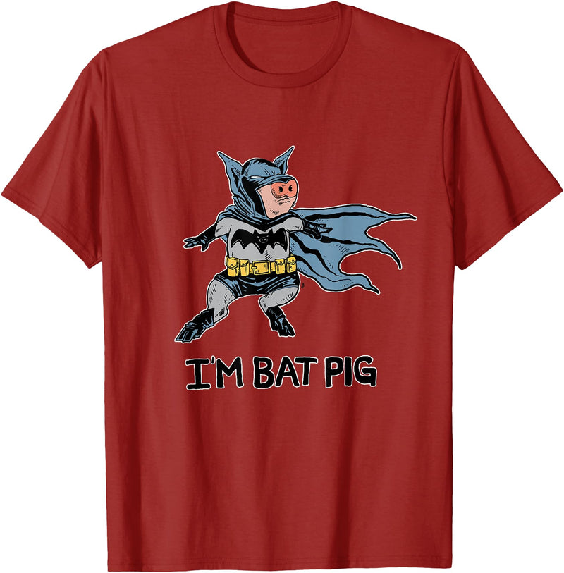 Ink Your Verse I'm Bat Pig T-Shirt - Cranberry Red