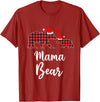 Cute Xmas Gifts Tartan Bear Cub Matching Costumes Mama Bear Buffalo Red Plaid Christmas Pajama Family Outfits T-Shirt -