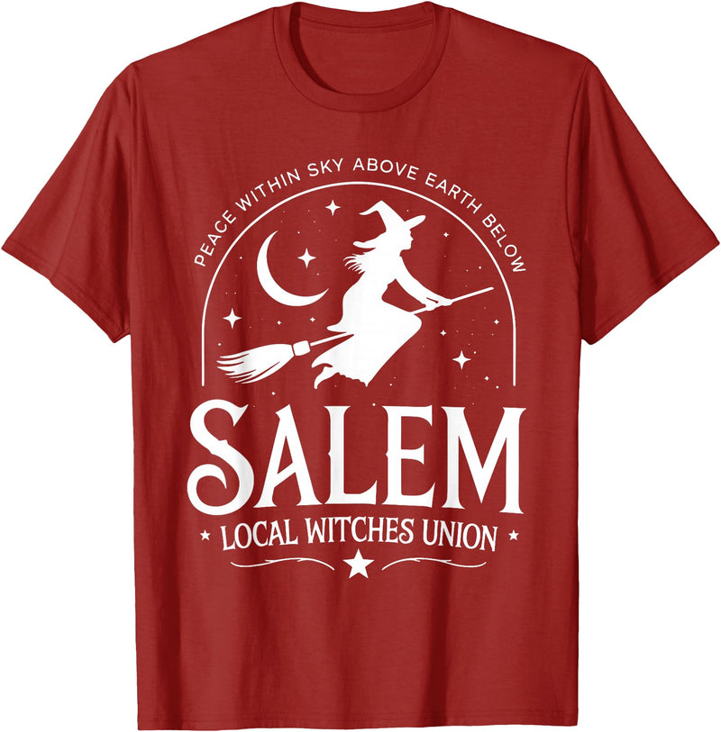 Salem Witch Halloween Apparel Salem Local Witches Union 1692 Witch Halloween Costume T-Shirt - Cranberry Red