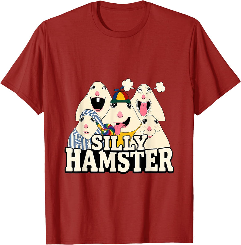 Funny Joke Silly Hamster Brain Rot Meme T-Shirt - Cranberry Red