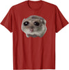 Sad Hamster Meme T-Shirt - Cranberry Red