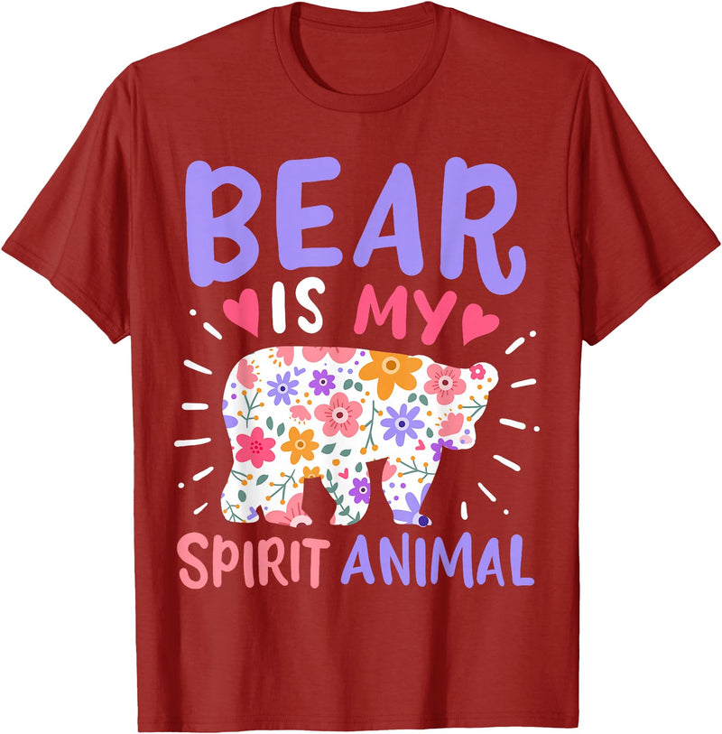 Bear Is My Spirit Animal Bear Spirit Animal T-Shirt - Cranberry Red