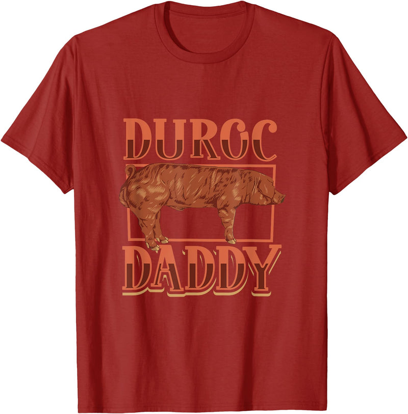 Creative Duroc Pigs designs Duroc Pig Daddy T-Shirt - Cranberry Red