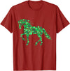 Horse Shamrock Shirts Horse Shamrock Horseback Riding Equestrian Shirt Patrick Day T-Shirt - Cranberry Red