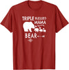 The Mothers Day Shirt Co. Triple Blessed Mama Bear Shirt For Moms With Three Kids T-Shirt - Cranberry Red