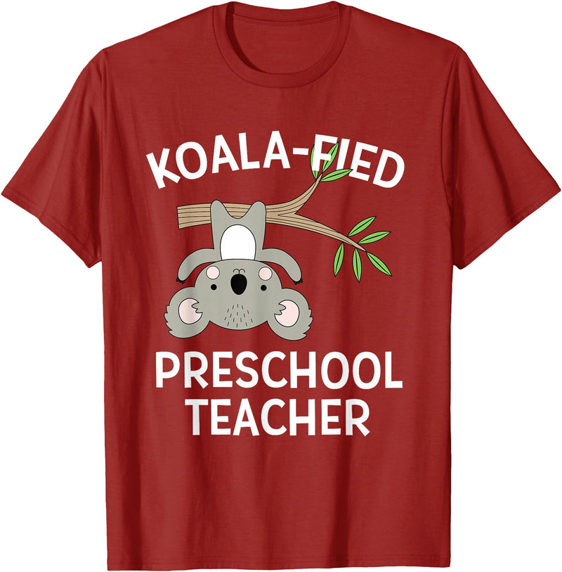 Preschool Teacher Gifts and Apparel Cute Koala Preschool Teacher T-Shirt Funny Pun Gift T-Shirt - Cranberry Red