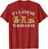 Cute Highland Cow Reading Book Lover It's A Good Day to Read A Book Highland Cow Bookworm T-Shirt - Cranberry Red