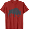 Bison Lover Gifts Wildlife I Bison Natural Reserve Vintage Buffalo I Distressed Bison T-Shirt - Cranberry Red