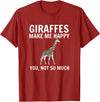 Funny Giraffe Lover Tees Giraffen machen mich glücklich du nicht so sehr Giraffe Lovers T-Shirt - Cranberry Red