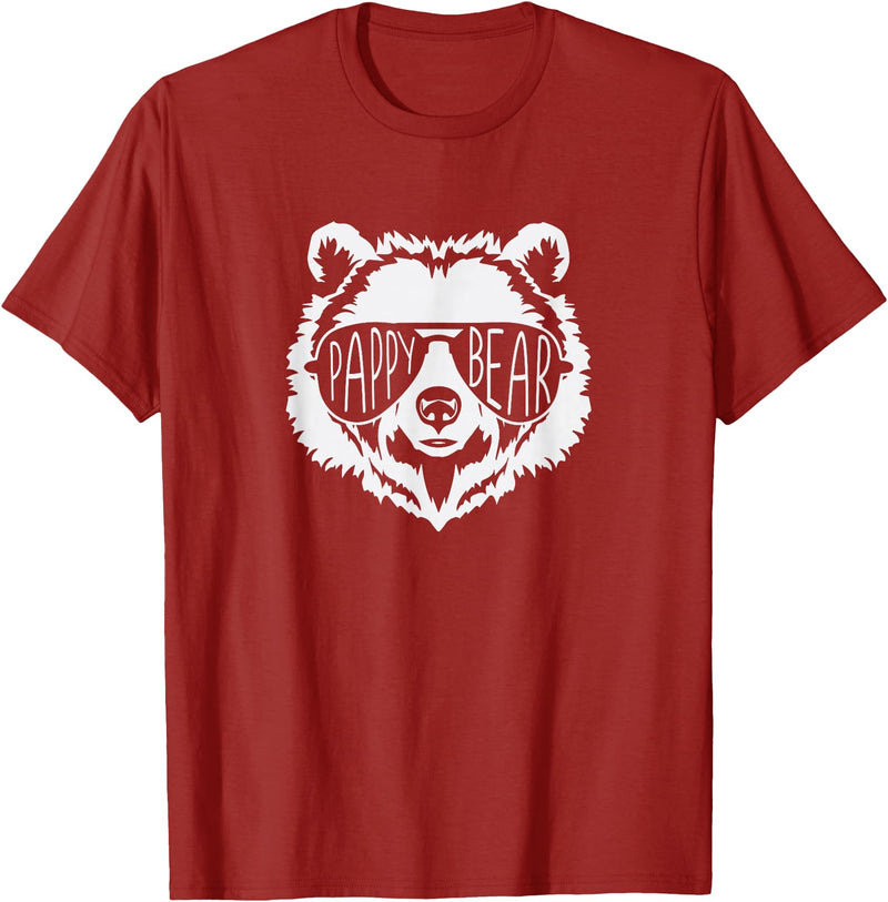 pappy Bear Family Apparel Pappy Bear Face with Sunglasses T-Shirt - Cranberry Red