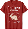 Anatomy of Bunny - Rabbit Lover Zookeeper Farmer Mammals T-Shirt in Cranberry Red