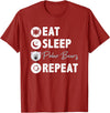 Hiking Lover Design Eat Sleep Polar Bears Repeat T-Shirt - Cranberry Red