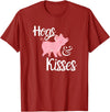 Hogs and Kisses Everyone loves Pigs Design Hogs and Kisses Cute Pig T-Shirt - Cranberry Red