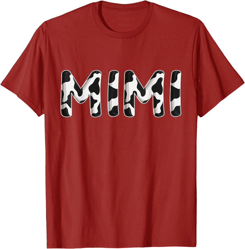 Cow Pattern Print Family Matching Birthday Shirts Cow Mimi Birthday Family Matching Mothers Day Boy Girl Farm T-Shirt -