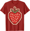 Halloween Shirts For Women Men Kids Boys Girls Halloween Pixel Strawberry 80s Video Game Costume Men Women T-Shirt -