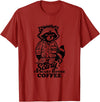 I'm scary before coffee raccoon halloween apparel I'm Scary Before Coffee T-Shirt - Cranberry Red