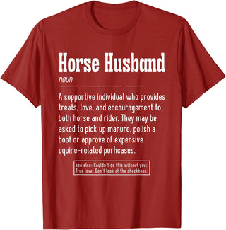 Horse Rider Husband Outfit For Horse Lover Horse Husband Noun Horse Lover T-Shirt - Cranberry Red