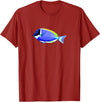 Saltwater reef aquarium fish tank shirt Powder Blue Tang Saltwater Reef Aquarium Shirt T-Shirt - Cranberry Red