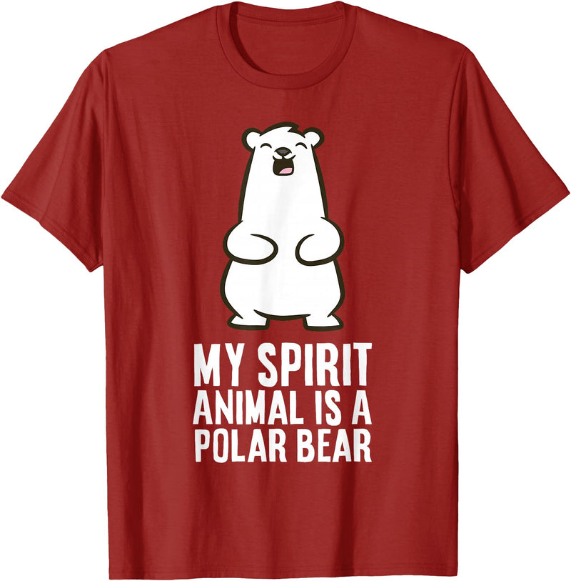 Cute Polar Bear Gifts And Tees My Spirit Animal is A Polar Bear T-Shirt - Cranberry Red