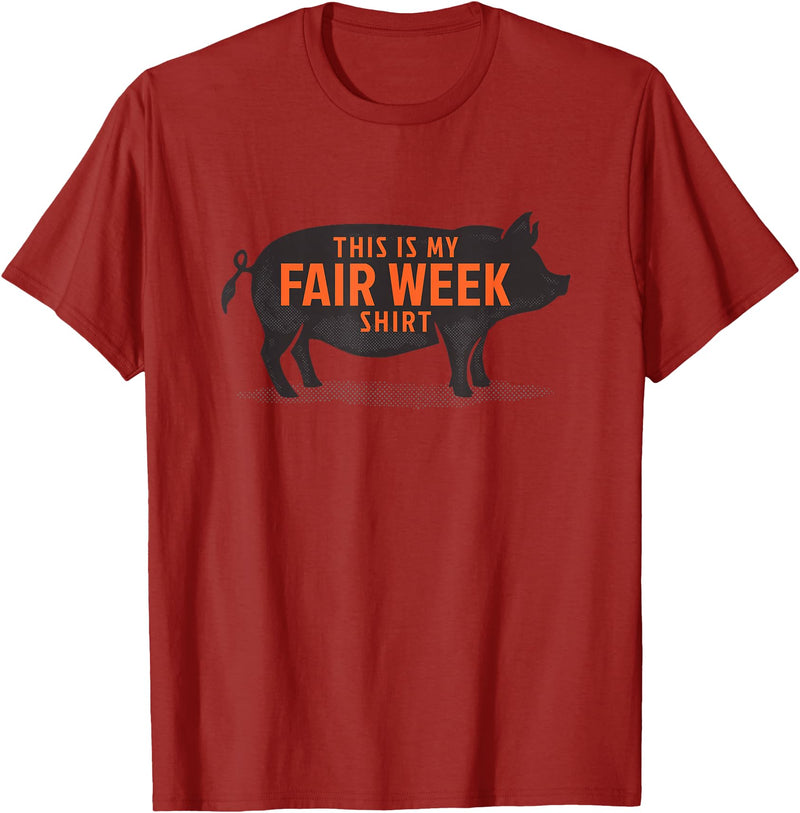 County Fair and Livestock Apparel Co. Das ist mein Fair Week Shirt State and County Animal Hog Pig T-Shirt - Cranberry Red