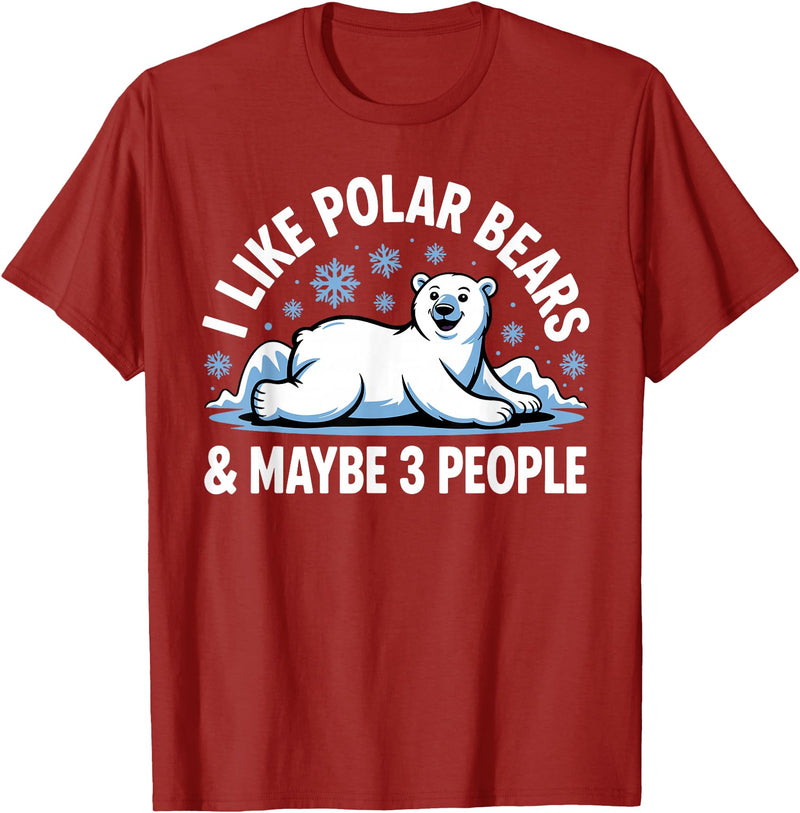 Polar Bear Gift Polar Bear Accessories & Stuff Cute Polar Bear Art for Men Women Kids Polar Bear Lover T-Shirt - Cranberry Red