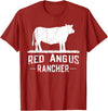 Funny Red Angus Farmer Gift for Cattle Lover Cow Breeder - Red Angus Rancher T-Shirt - Cranberry Red