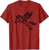 Mythical creature mythical animal unicorn with Alicorn winged unicorn pegasus horse wings mythical animal T-Shirt - Cranberry Red