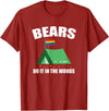Gay Camping Bears LGBT Funny Gay Camping LGBT Pride Bears T-Shirt - Cranberry Red