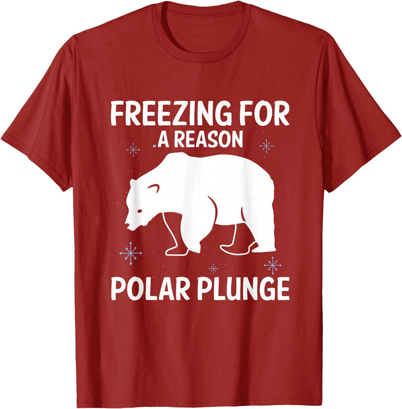 Global Warming Awareness Arctic Winter Ice Freezing For A Reason Polar Plunge Ice Bear T-Shirt - Cranberry Red